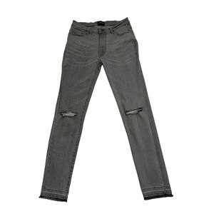 DStruct Mid Rise Skinny Jeans Womens Size 28 Gray Denim Distressed Raw Hem
